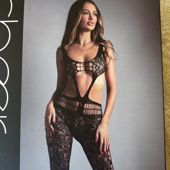 Brand New Fantasy Lingerie Catch The Feeling Cut Out Footless Lace Bodystockings - Picture 8 of 11